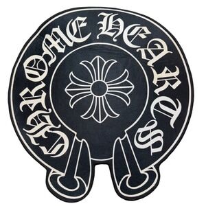 Chrome Hearts Horseshoe Plus Cross Rug Black White Logo Rug Mat Streetwear Decor